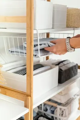 Organized cabinet at home