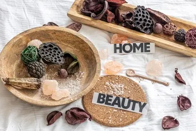 Spa composition with sea salt beauty and body care concept