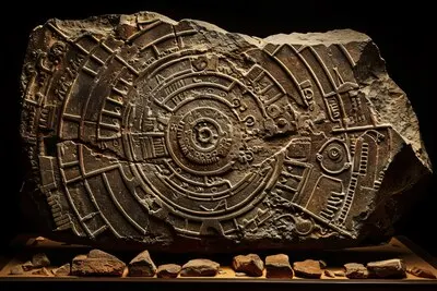 Inca and mayan design sculpted in stones