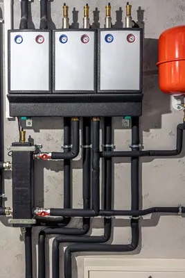 Modern autonomous heating system in the boiler room