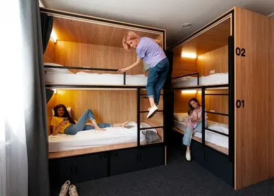 Young friends in a hostel