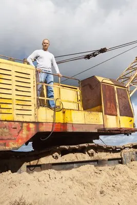 tractor operator at sand pit