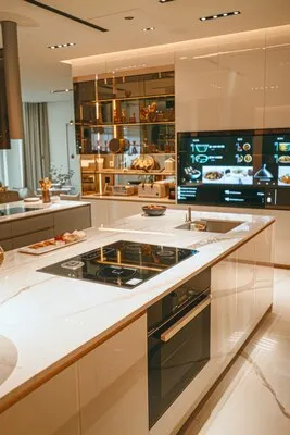 Futuristic kitchen interior design
