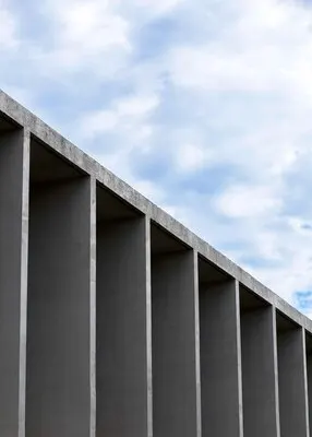 Side view of stone construction