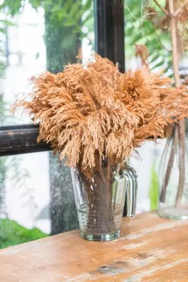 dry flower decoration on table
