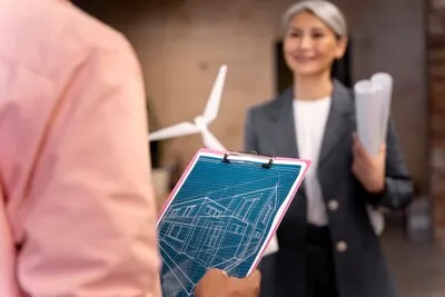 Business person planning for alternative energies