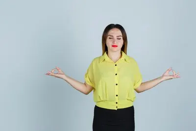 Expressive young lady posing in the studio
