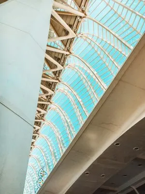 Low angle photo of glass ceiling