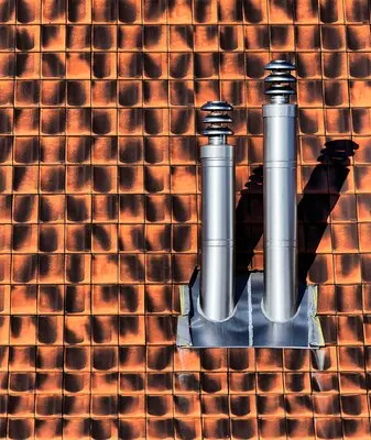 Gray stainless steel roof exhaust