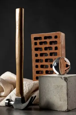 Construction hammer indoors still life