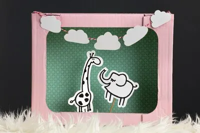 Paper style puppet show composition