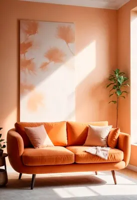 Realistic interior design with furniture