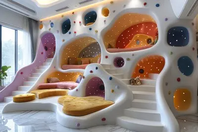 Soft pastel hues room for kids