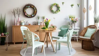 Easter interior created with Generative AI technology