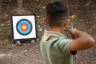 Boy scouts spending time in nature
