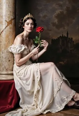 Rococo style photography  beautiful woman