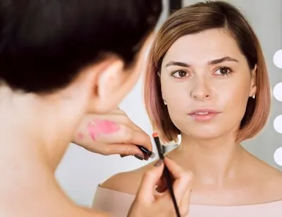 Professional stylist working in studio