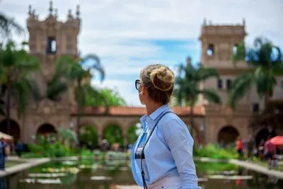 Portrait of a beautiful woman in a park