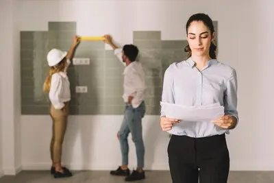 Engineering concept with woman