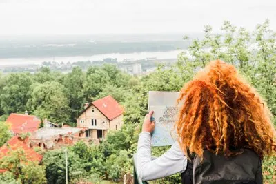 Woman traveling around the world