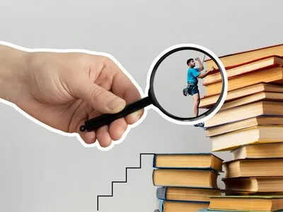 Problem solving concept with magnifying glass
