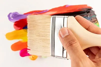 Clean brush over paint trails