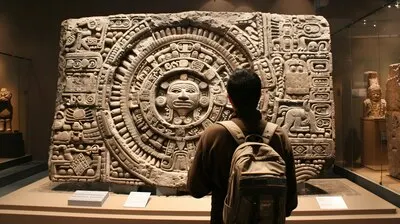 Inca and mayan design sculpted in stones