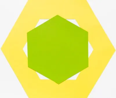 Top view colorful paper hexagon