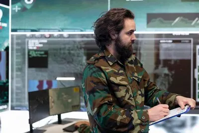 Special operations officer allocating resources based on mission needs