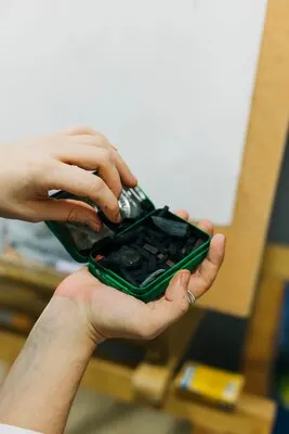 Crop hands with chalk