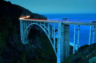 Bixby Bridge as the famous landmark in Big Sur California.