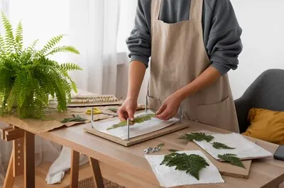 Still life of flower press technique