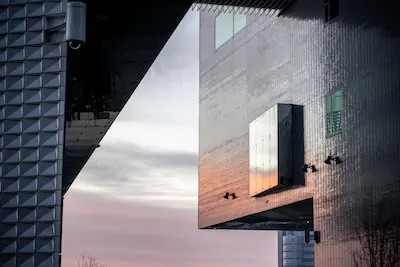 Closeup shot of a textured facade of a modern building