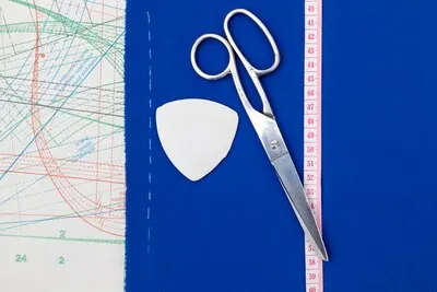 Top view scissors and tailoring meter