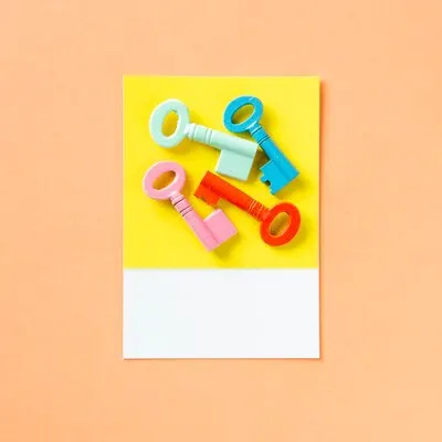 A bunch of colorful keys