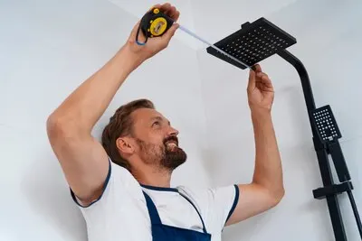 Plumbing professional doing his job