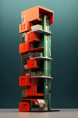 3d rendering of abstract building