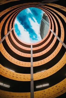 spiral parking place, architecture background