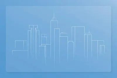 Construction illustration of city skyline