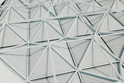 Modern Architecture with triangles on white