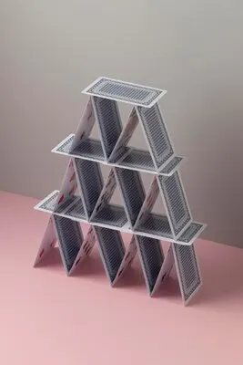 House of cards on pink background