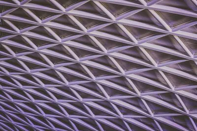 Beautiful letticework ceiling forming an interesting pattern