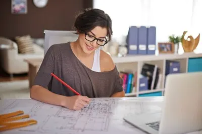 Freelancer during the work in home office