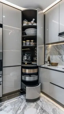 Futuristic kitchen interior design