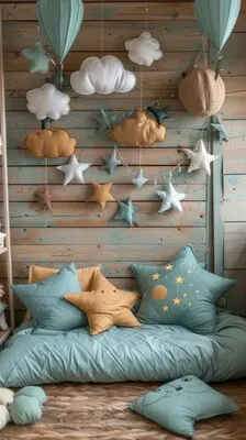 Soft pastel hues room for children