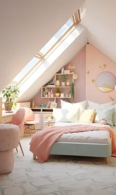 Soft pastel hues room for kids