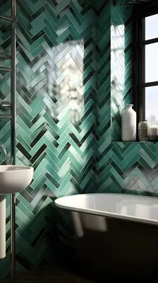 View of small bathroom interior with modern style furniture and decor