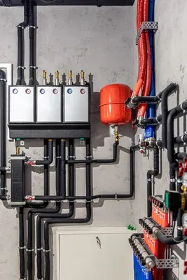 Modern autonomous heating system in the boiler room