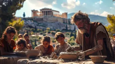 Showcase of children's lives in ancient greece