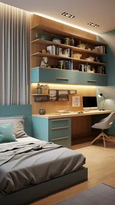Small and juvenile bedroom arrangement